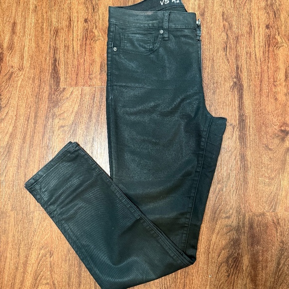 Victoria's Secret Black Mid-rise Siren coated jeans Size 12 - Picture 3 of 5